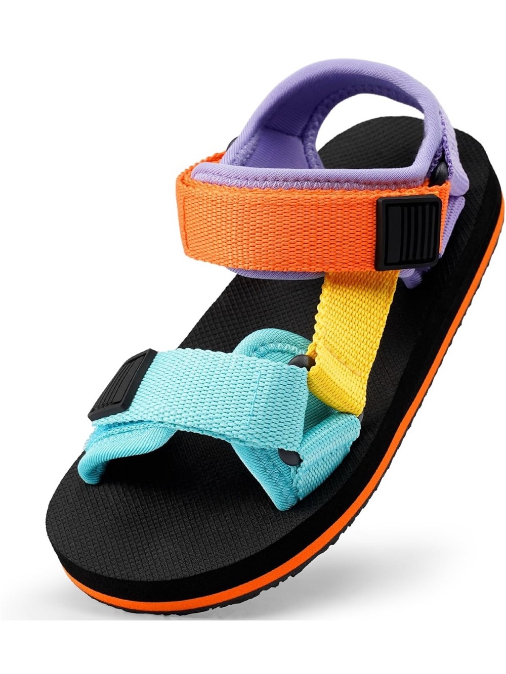 Kids Multicolor Strap Sandals - Blue, Orange, Yellow, Purple